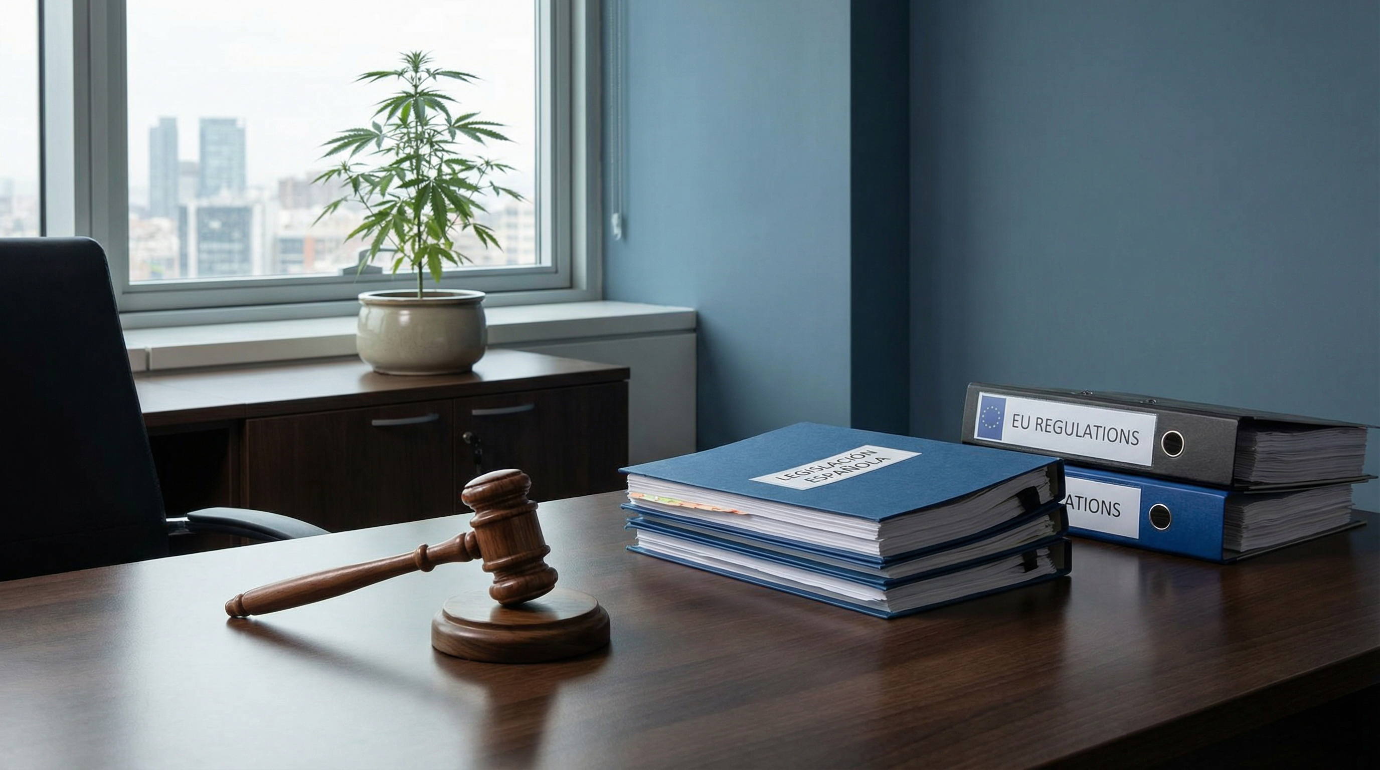 Documentación legal y planta de cáñamo